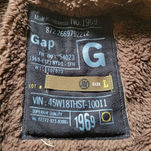 Gap Tan Beige Wool Blend Coat L Sherpa Lining - Picture 4 of 13